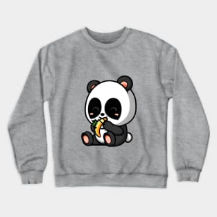 Panda Bear Eating a Banana Because Why Not? Crewneck Sweatshirt